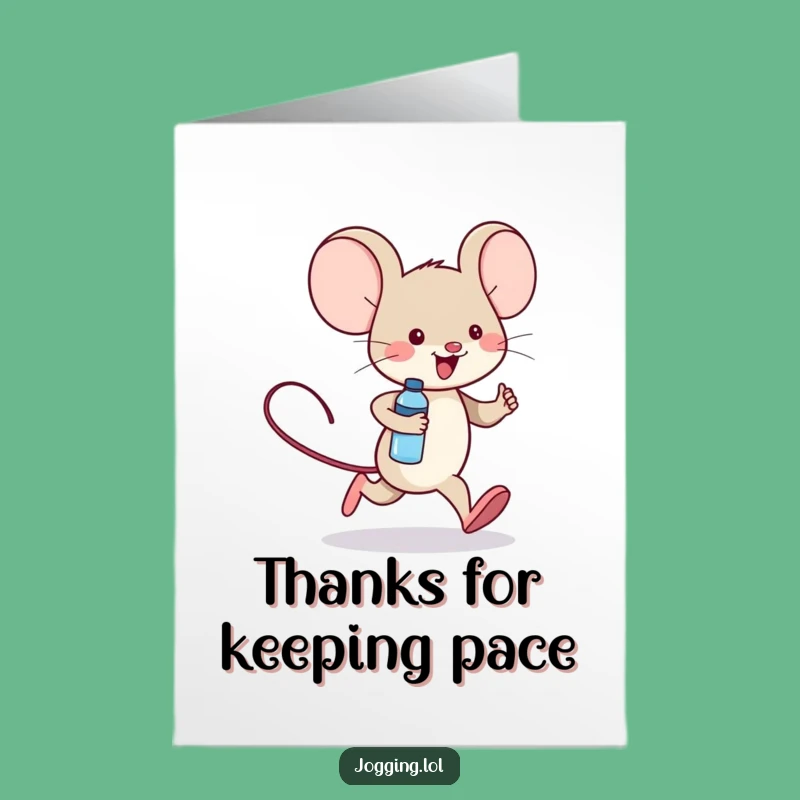 Free Printable Thank You Card: Funny Mouse Jogger, A Downloadable Dose of Gratitude!