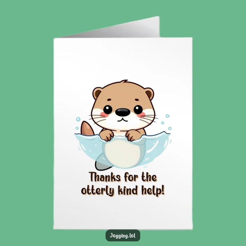 Free Printable Thank You Card: Otter's Swim, Heartfelt Downloadable Appreciation