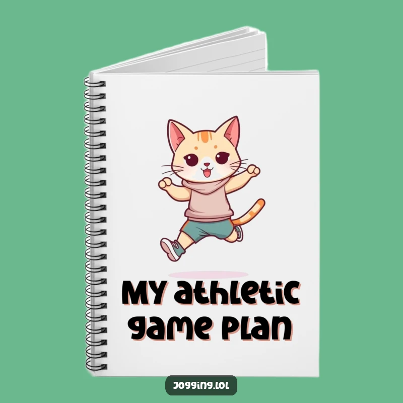 Funny Athletic Cat Notebook - Sleek Feline Journal for Ideas and Notes Gift