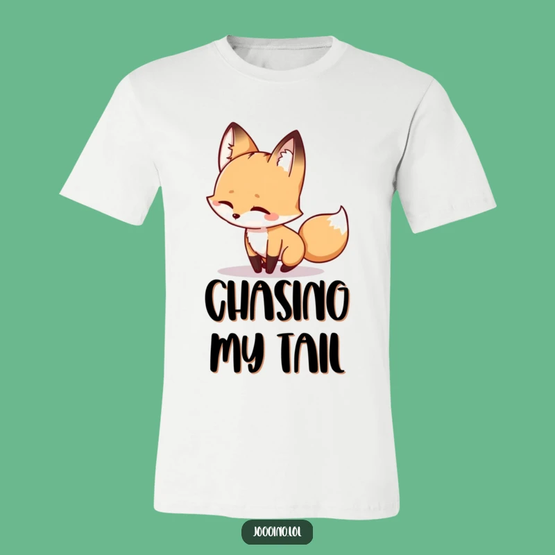 Funny Winking Fox T-Shirt - Playful Shadow Chase Graphic Tee
