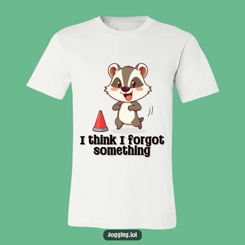 Funny Badger T-Shirt - Comedic Runner Animal Race Starter Tee