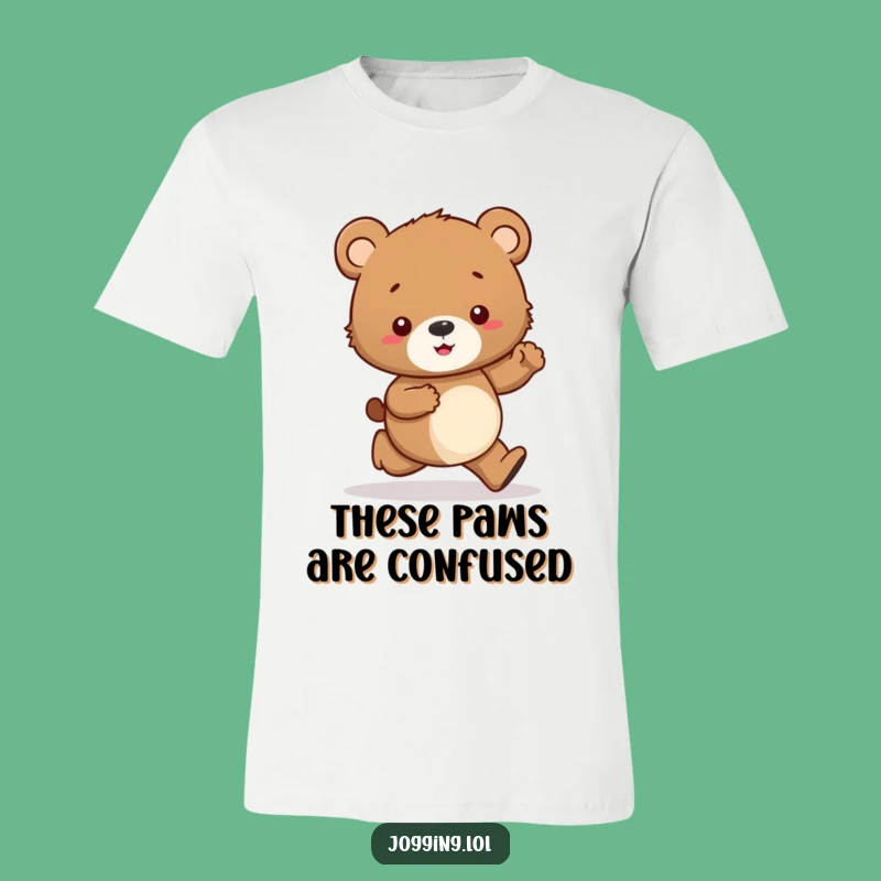 Funny Curious Bear Cub Jogging T-Shirt: Get Your Chuckles On!