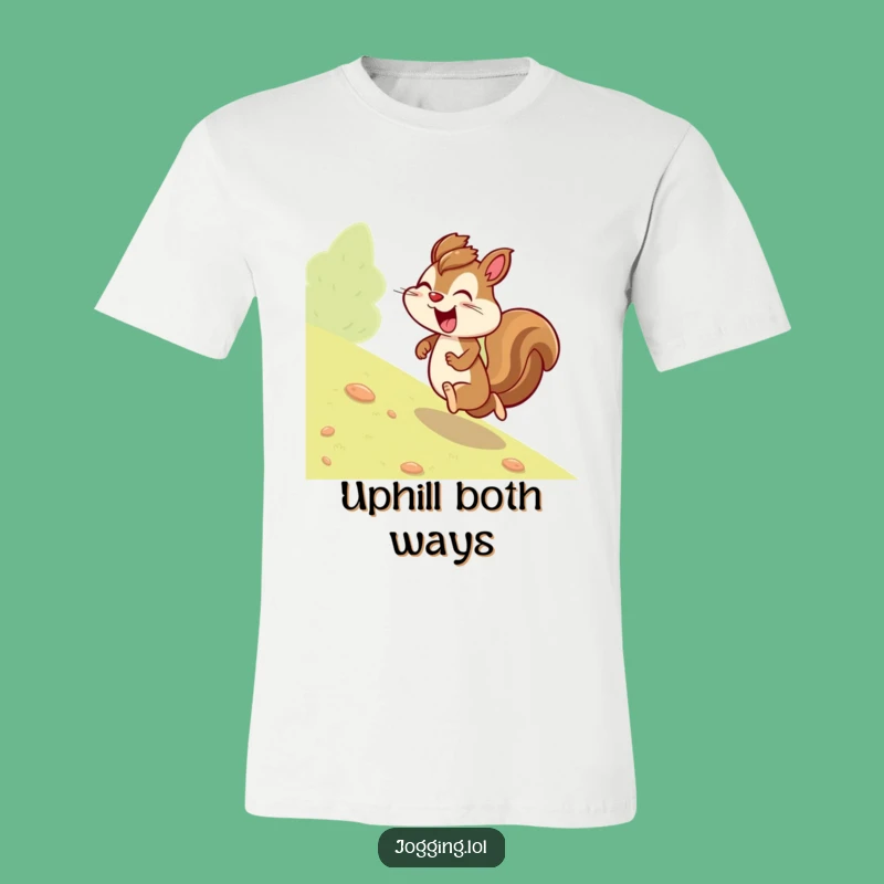 Funny Giggling Squirrel Jogging T-Shirt - Hilarious Determined Character Tee