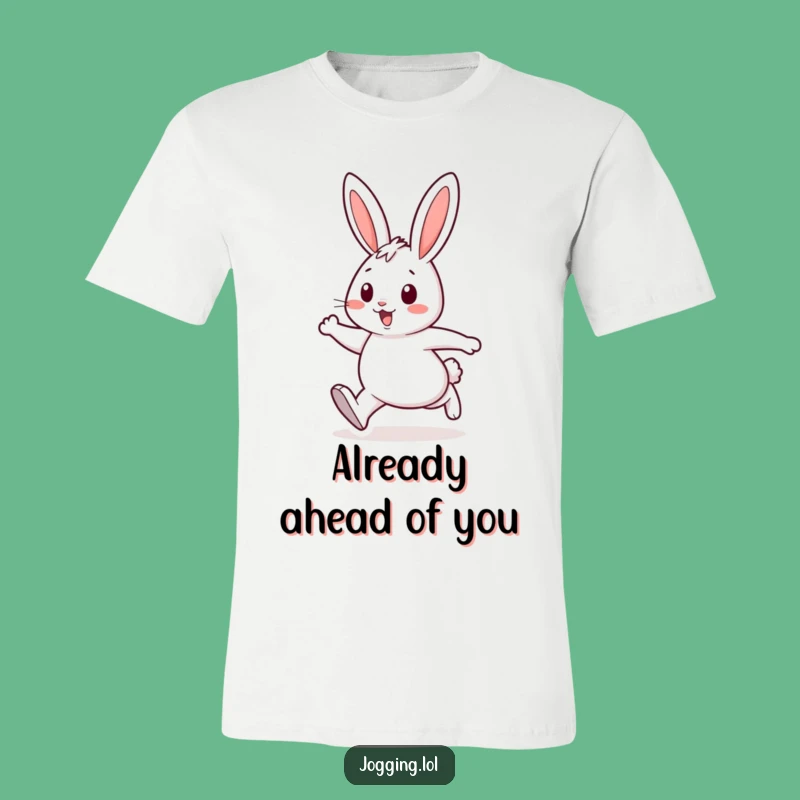 Funny Rabbit Running T-Shirt - Cheerful Energetic Strides Tee Gift