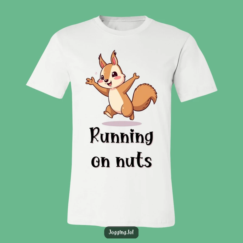 Funny Squirrel Running T-Shirt - Energetic Arm Pumping Graphic Tee for Athletes Gift