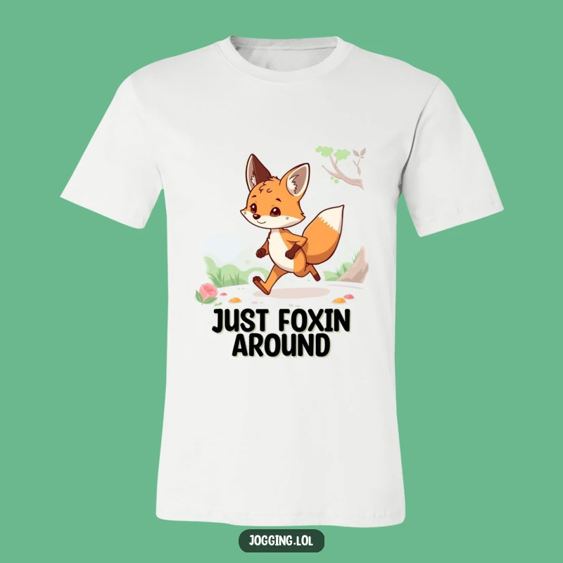 Funny Curious Fox Jogging T-Shirt: Comfy Graphic Tee for Outdoor Adventures and Laughs