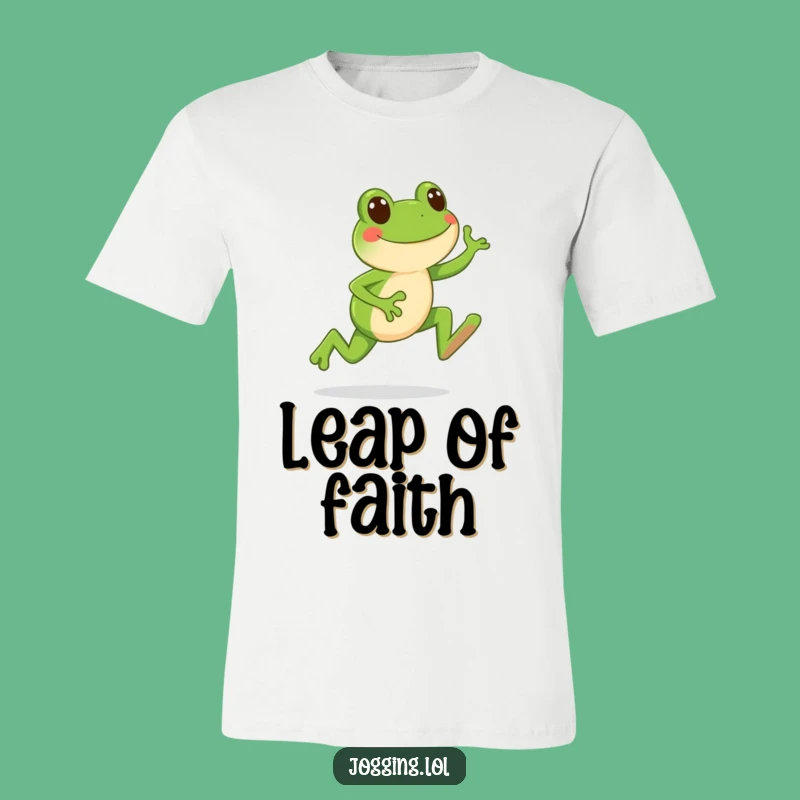 Funny Leaping Frog T-Shirt: Happy Strides, Hilarious Jogging Fun!