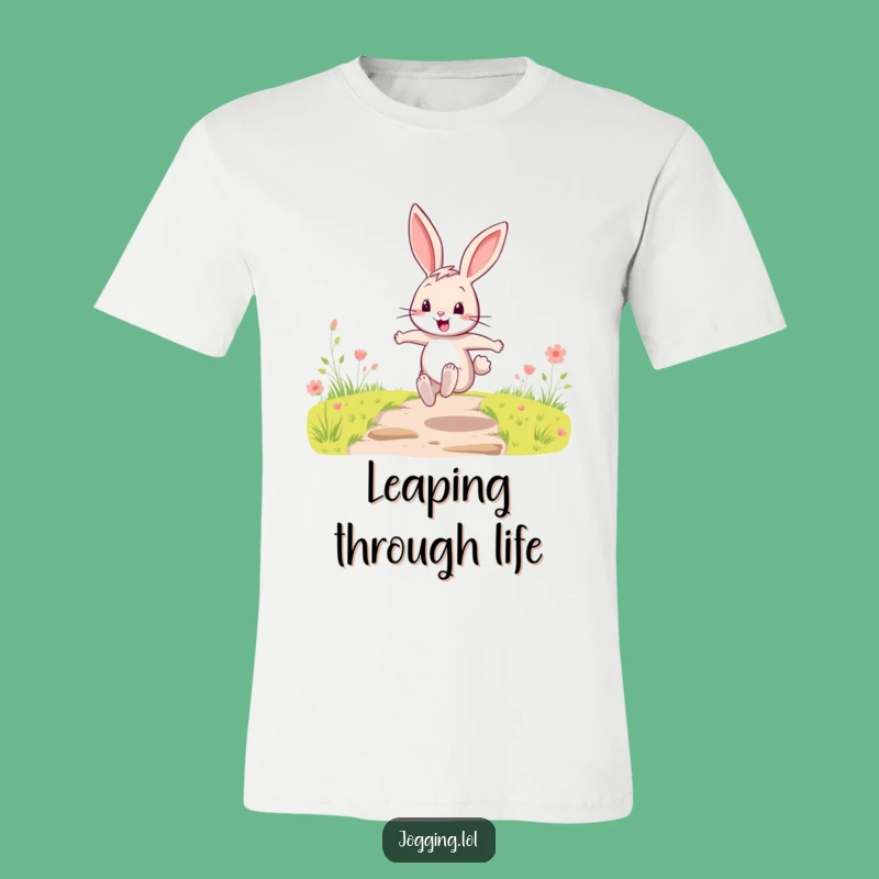 Funny Energetic Rabbit T-Shirt - Joyful Cartoon Character Tee Gift