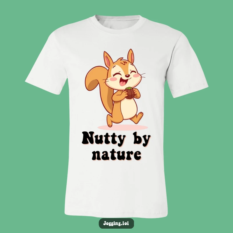 Funny Squirrel Jogging T-Shirt: Nutty Humor Graphic Tee for Active and Playful Individuals