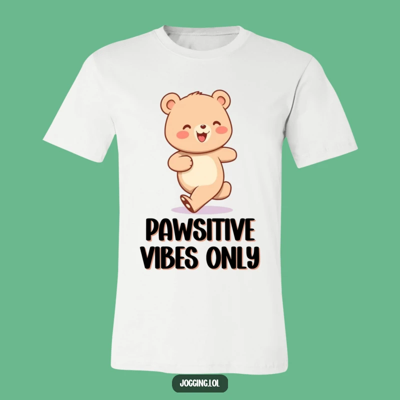 Funny Cheerful Bear Jogging T-Shirt: Hilarious Steps, Perfect Funny Gift!