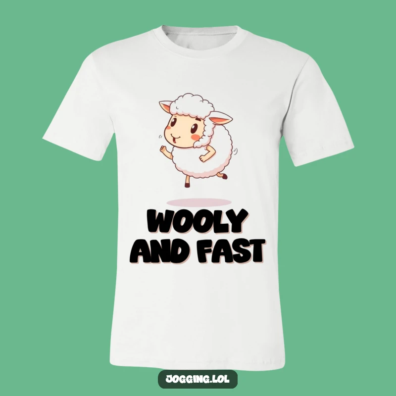 Funny Sheep Jogging T-Shirt: Comical Happy Ewe Workout Gift