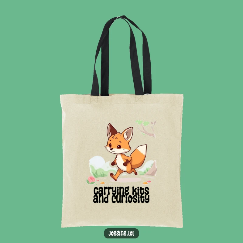 Funny Curious Fox Jogging Tote Bag: Stylish and Humorous Carry-All for Your Essentials