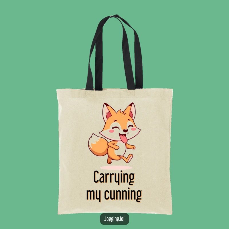 Funny Fox Tote Bag - Cheerful Jogger Playful Accessory Gift