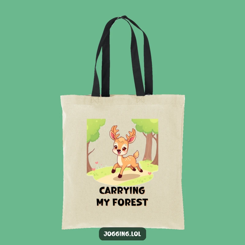 Funny Smiling Deer Tote Bag - Eager Path Accessory and Gift