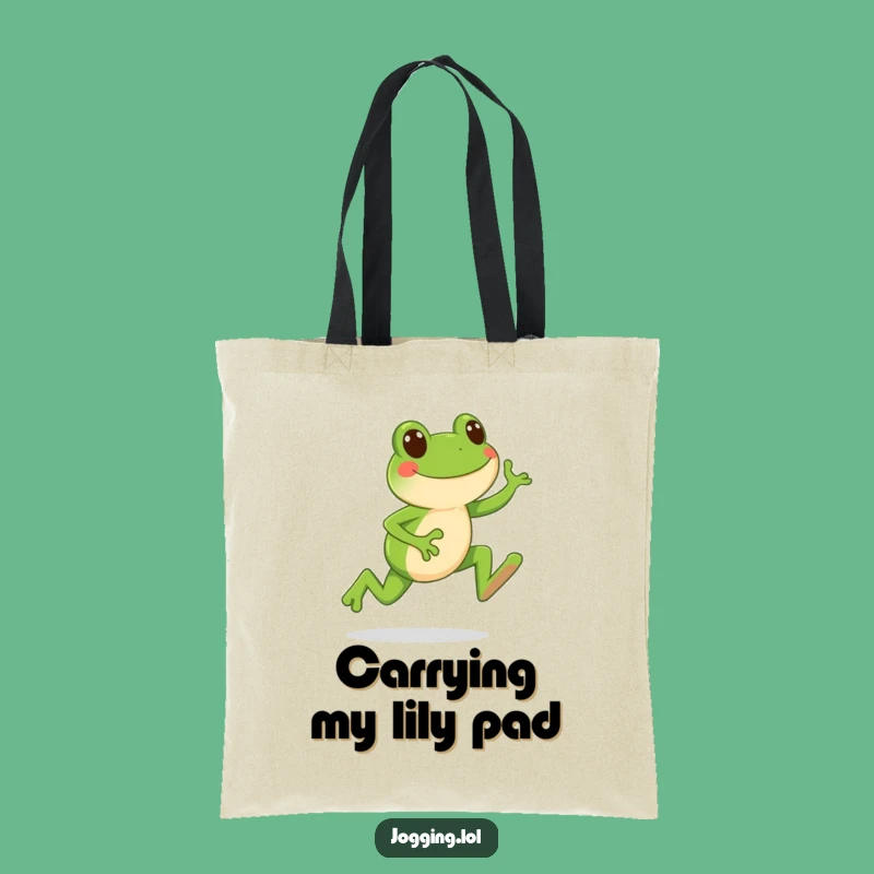 Funny Frog Jogging Tote Bag: Carry Your Things with Happy Leaps!