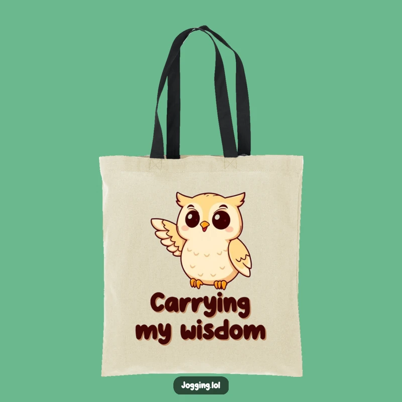 Funny Owl Jogging Tote Bag: Carry Your Essentials with Winged Humor!