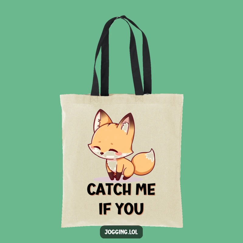 Funny Winking Fox Tote Bag - Playful Shadow Chase Accessory Gift