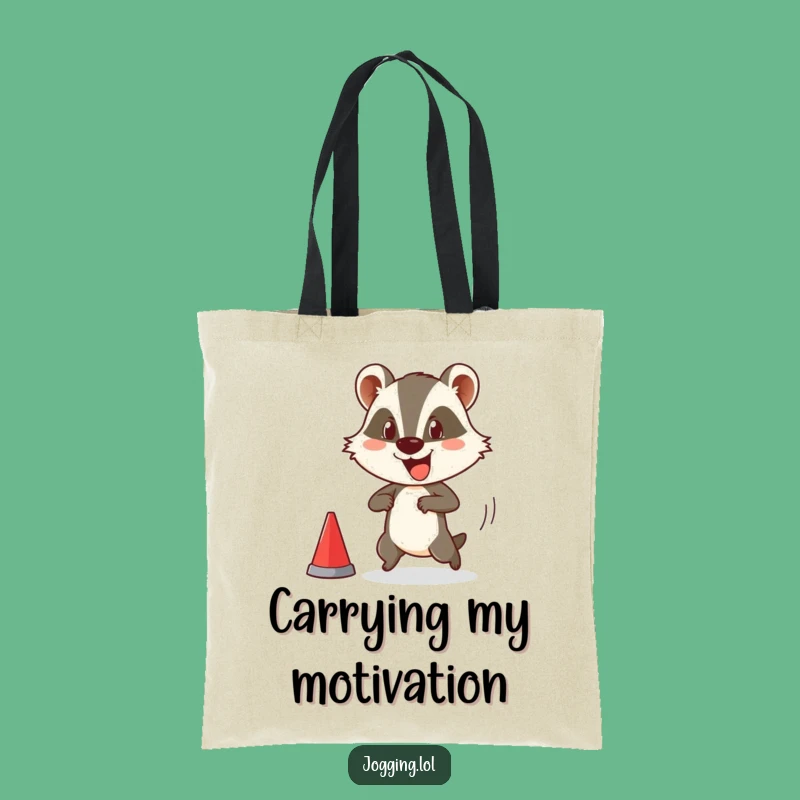 Funny Badger Tote Bag - Comedic Race Starter Animal Shopping Bag