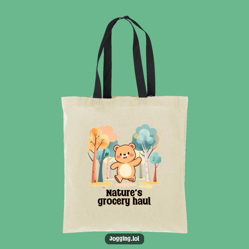 Funny Bear Jogger Tote Bag: Jubilant Forest Companion