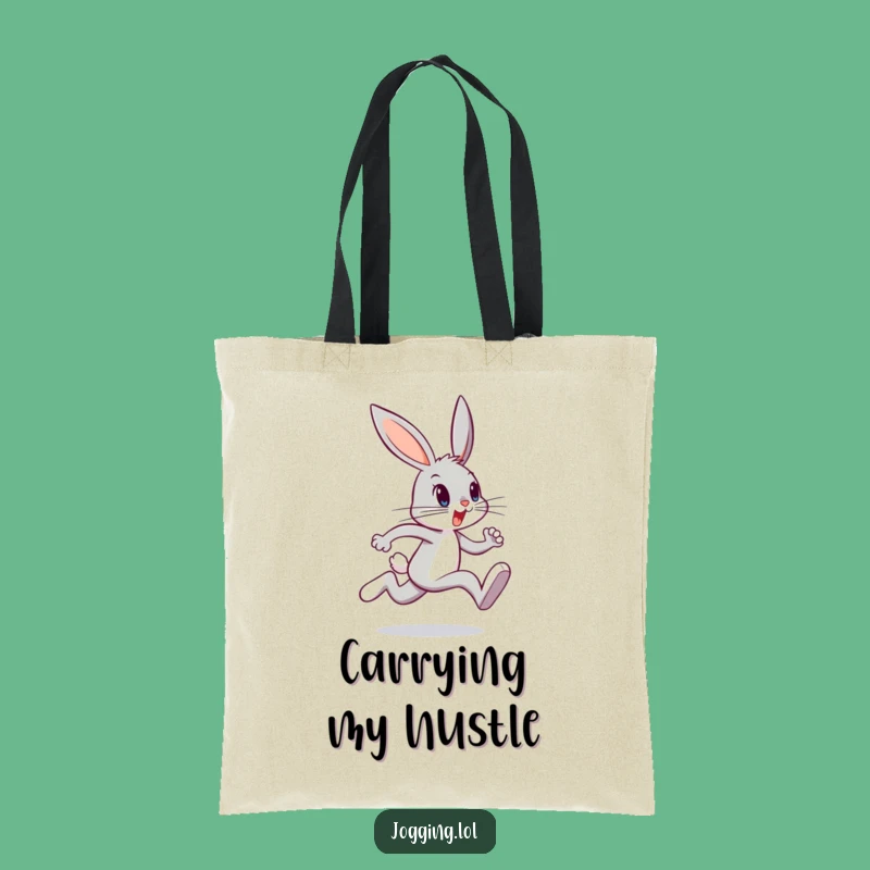 Funny Bunny Sprint Tote Bag: Energetic Hare's Go-Getter Style, Chic Gift!