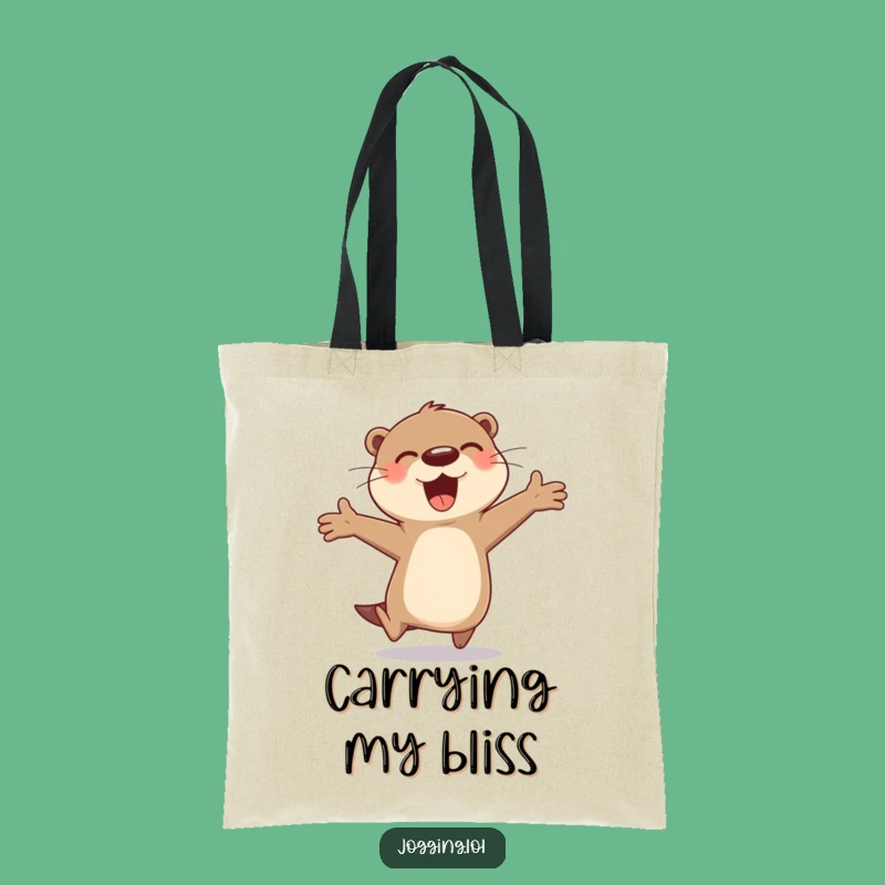 Funny Otter Bound Tote Bag: Cheerful Carry-All, Adorable Gift!