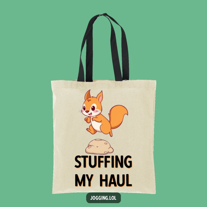 Funny Squirrel Jumper Tote Bag: Playful Squirrel Leaping Bag for Errands