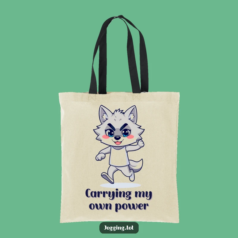 Funny Wolf Jogger Tote Bag: Confident Style for Hilarious Errands!