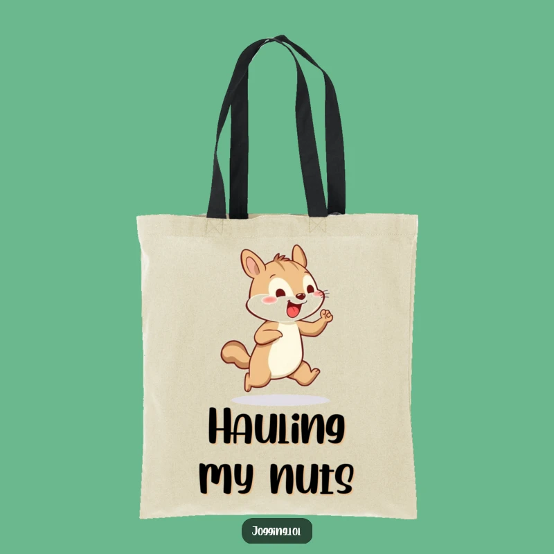 Funny Squirrel Jogging Tote Bag - Arm Pumping Carry-All Gift