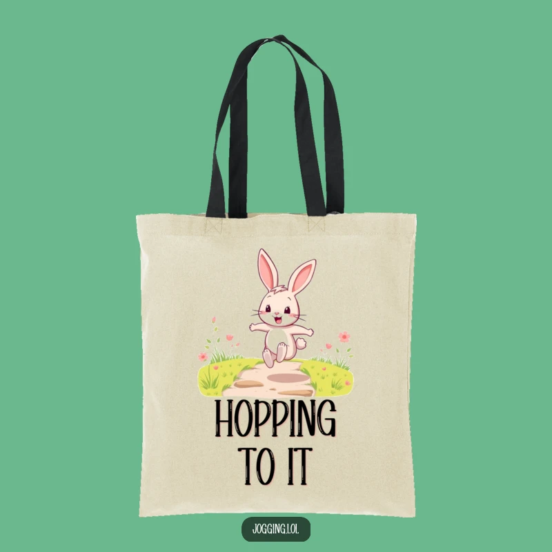 Funny Rabbit Tote Bag - Energetic Cartoon Companion Grocery Gift